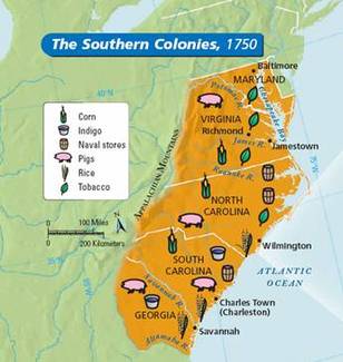 southern colonies colonists